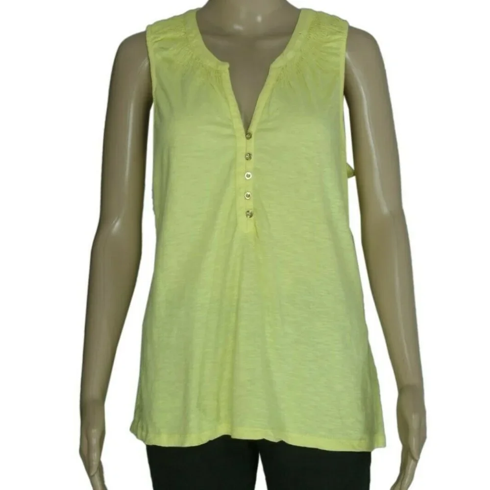 Lilly Pulitzer Essie Top Blouse Yellow Smocked XXS